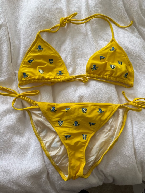 Rugby Ralph Lauren Other - RUGBY by Ralph Lauren Yellow Bikini with Blue Accents size Large Vintage
